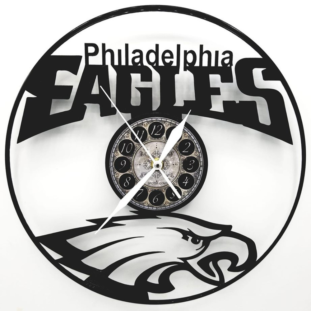 PHILADELPHIA EAGLES vinyl record clock